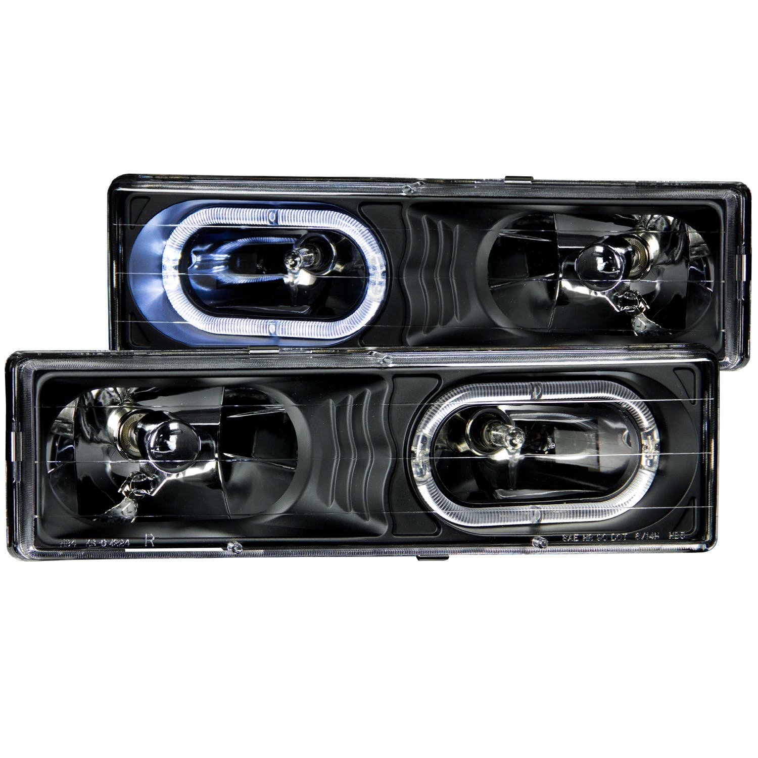 AnzoUSA 111007 Crystal Headlights Black with Halo