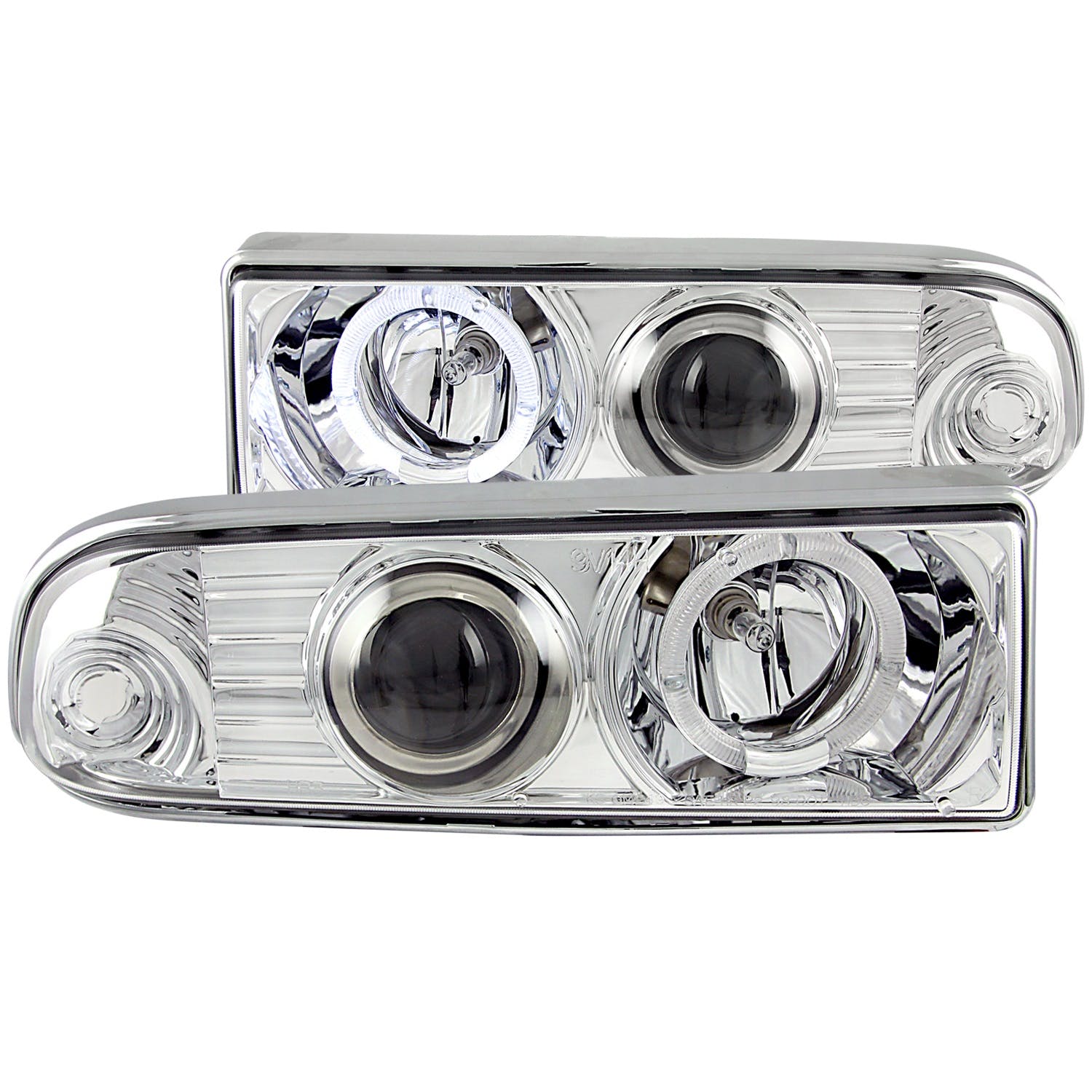 AnzoUSA 111016 Projector Headlights with Halo Chrome