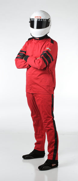 RaceQuip 111015 SFI-1 Pyrovatex Single-Layer Racing Fire Jacket (Red, Large)