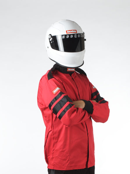 RaceQuip 111012 SFI-1 Pyrovatex Single-Layer Racing Fire Jacket (Red, Small)