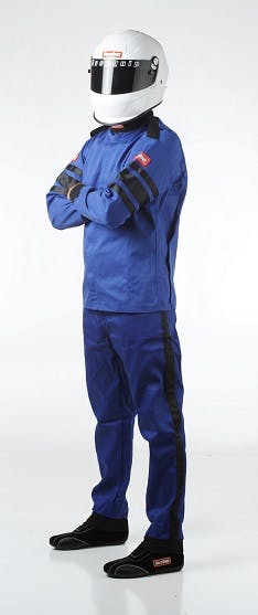 RaceQuip 111022 SFI-1 Pyrovatex Single-Layer Racing Fire Jacket (Blue, Small)