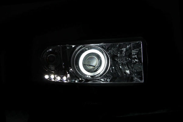 AnzoUSA 111056 Projector Headlights with Halo Chrome