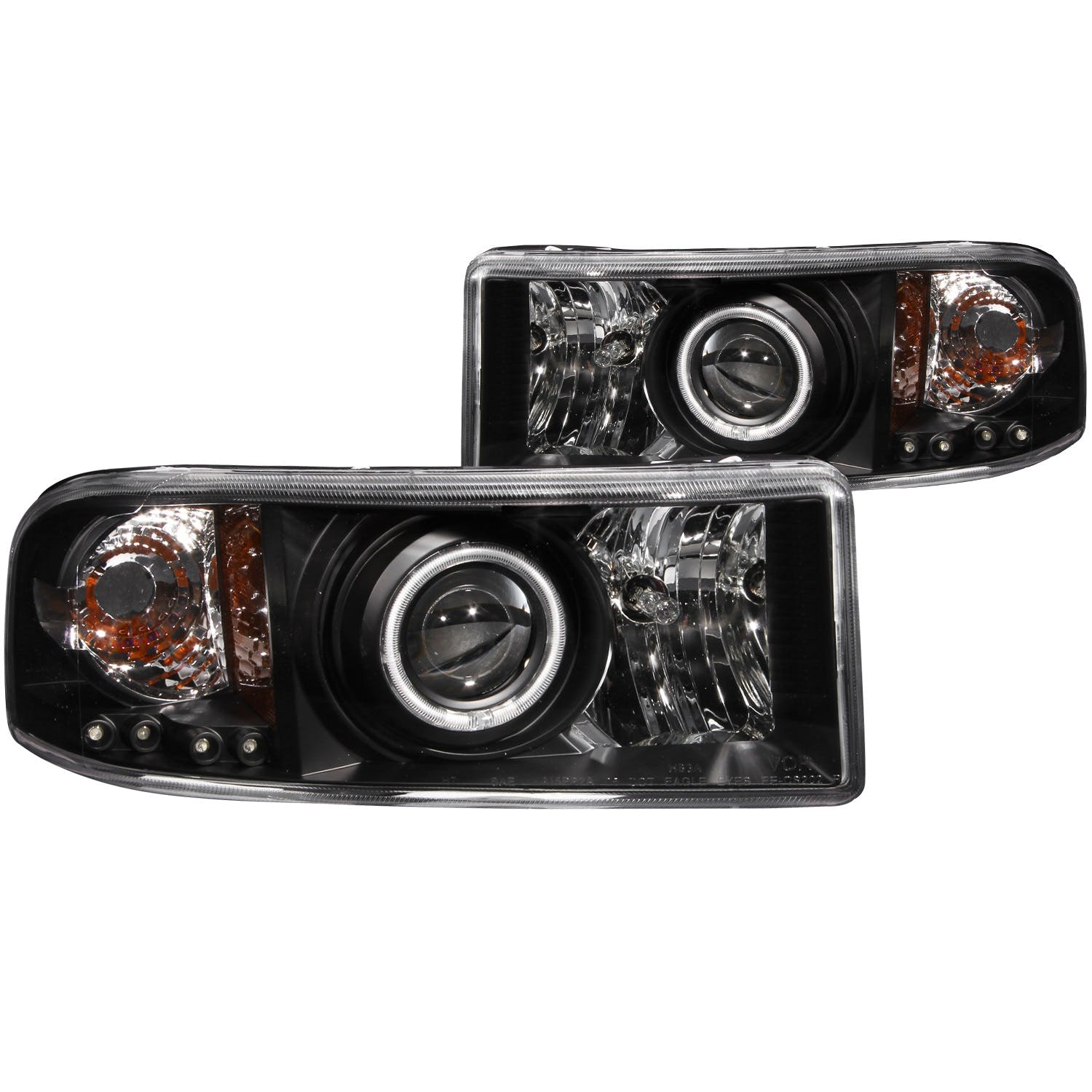 AnzoUSA 111065 Projector Headlights with Halo Black