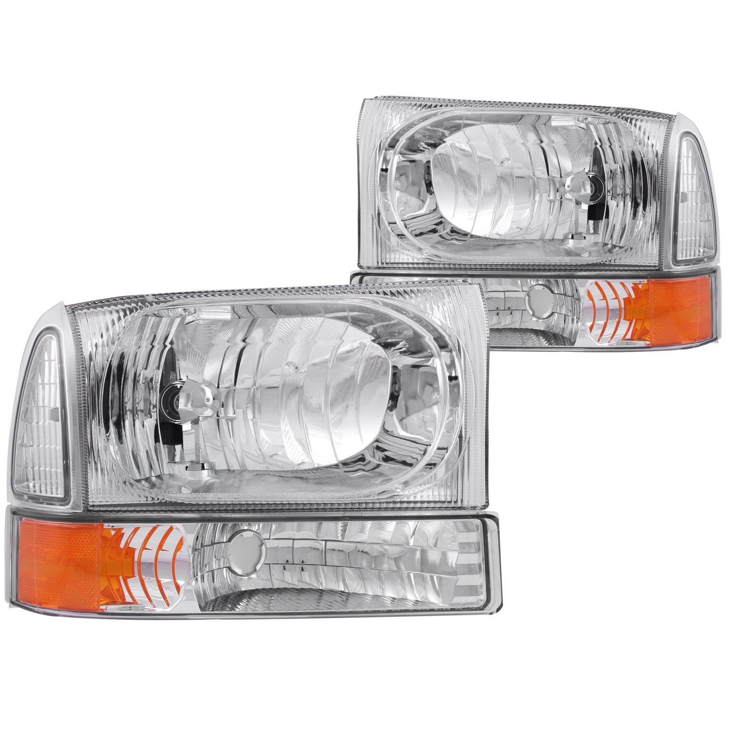 AnzoUSA 111081 Crystal Headlights Chrome with LED 1pc