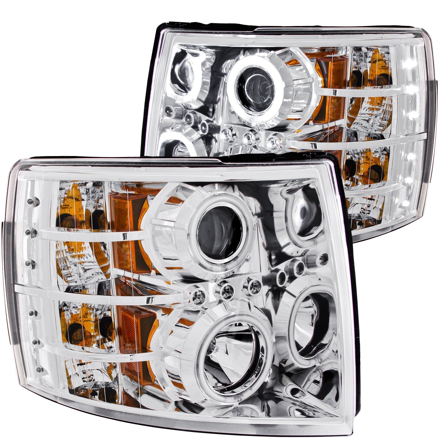 AnzoUSA 111086 Projector Headlights with Halo Chrome