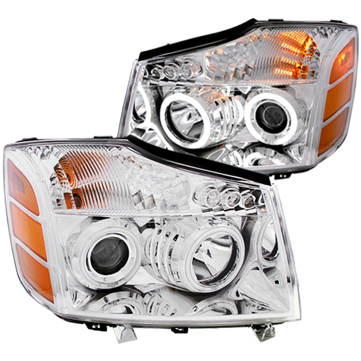 AnzoUSA 111094 Projector Headlights with Halo Chrome (SMD LED)