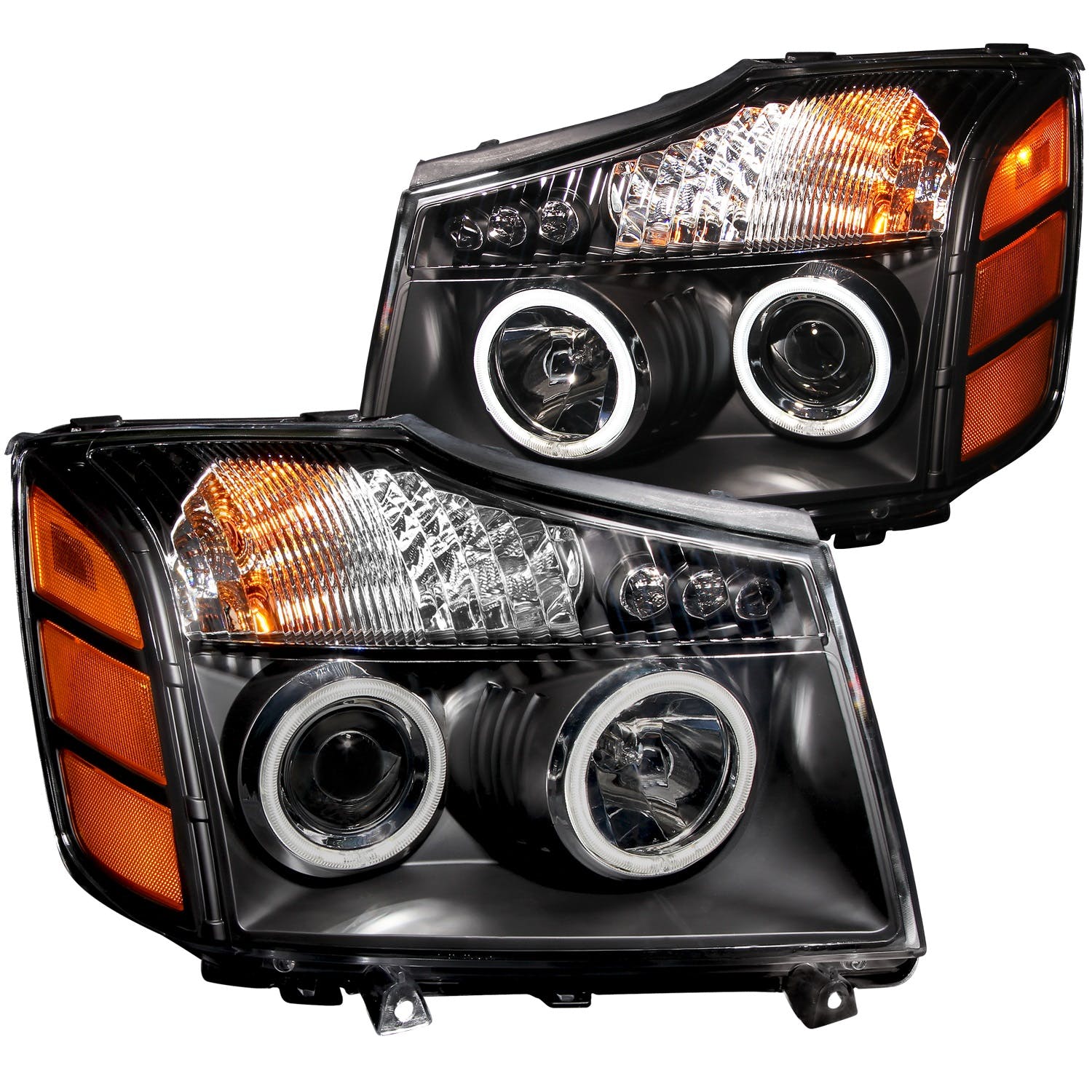 AnzoUSA 111095 Projector Headlights with Halo Black (SMD LED)