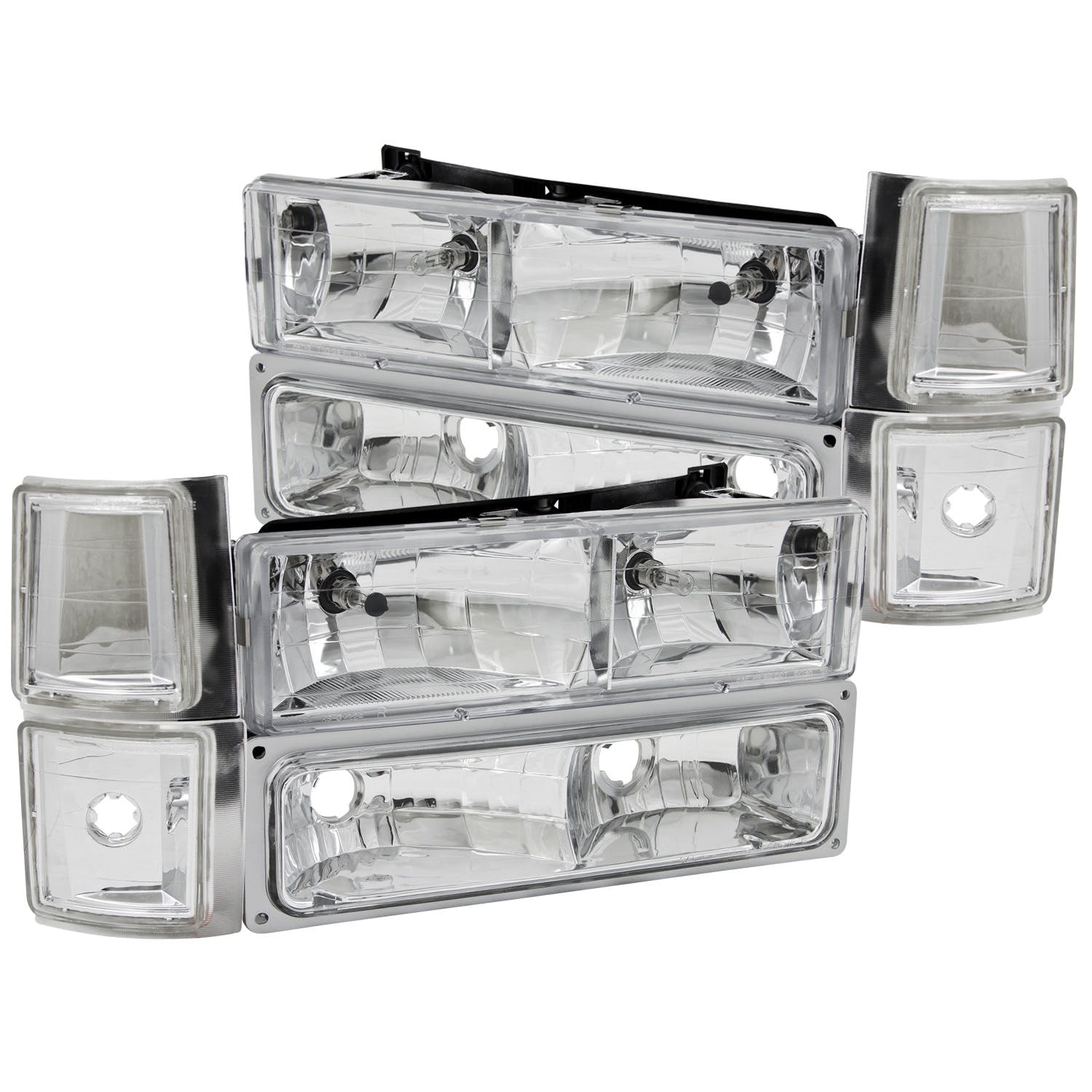 AnzoUSA 111099 Crystal Headlights Chrome with Signal and Side Marker Lights