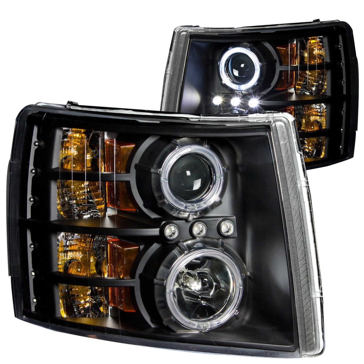AnzoUSA 111107 Projector Headlights with Halo Black