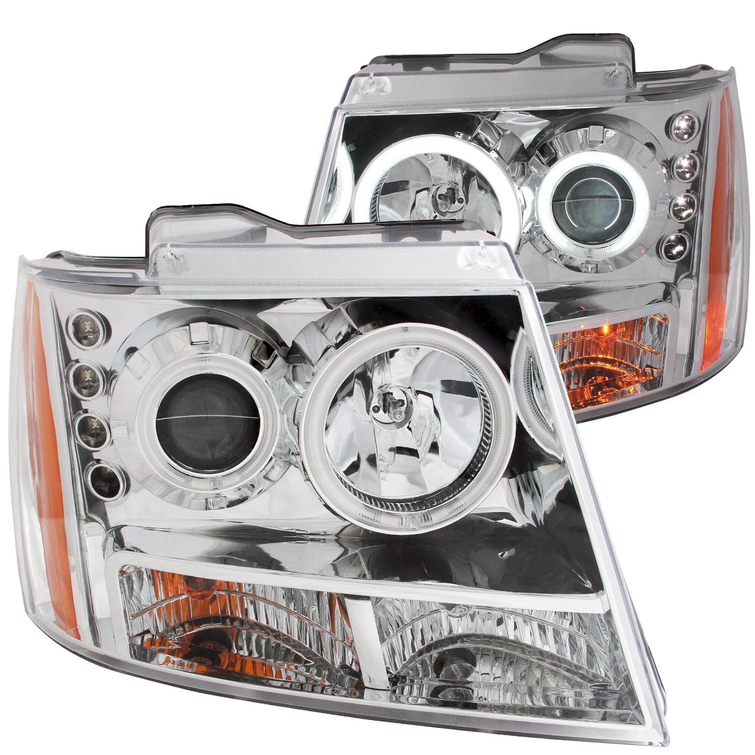 AnzoUSA 111108 Projector Headlights with Halo Chrome