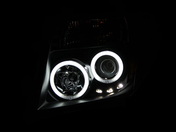 AnzoUSA 111111 Projector Headlights with Halo Black