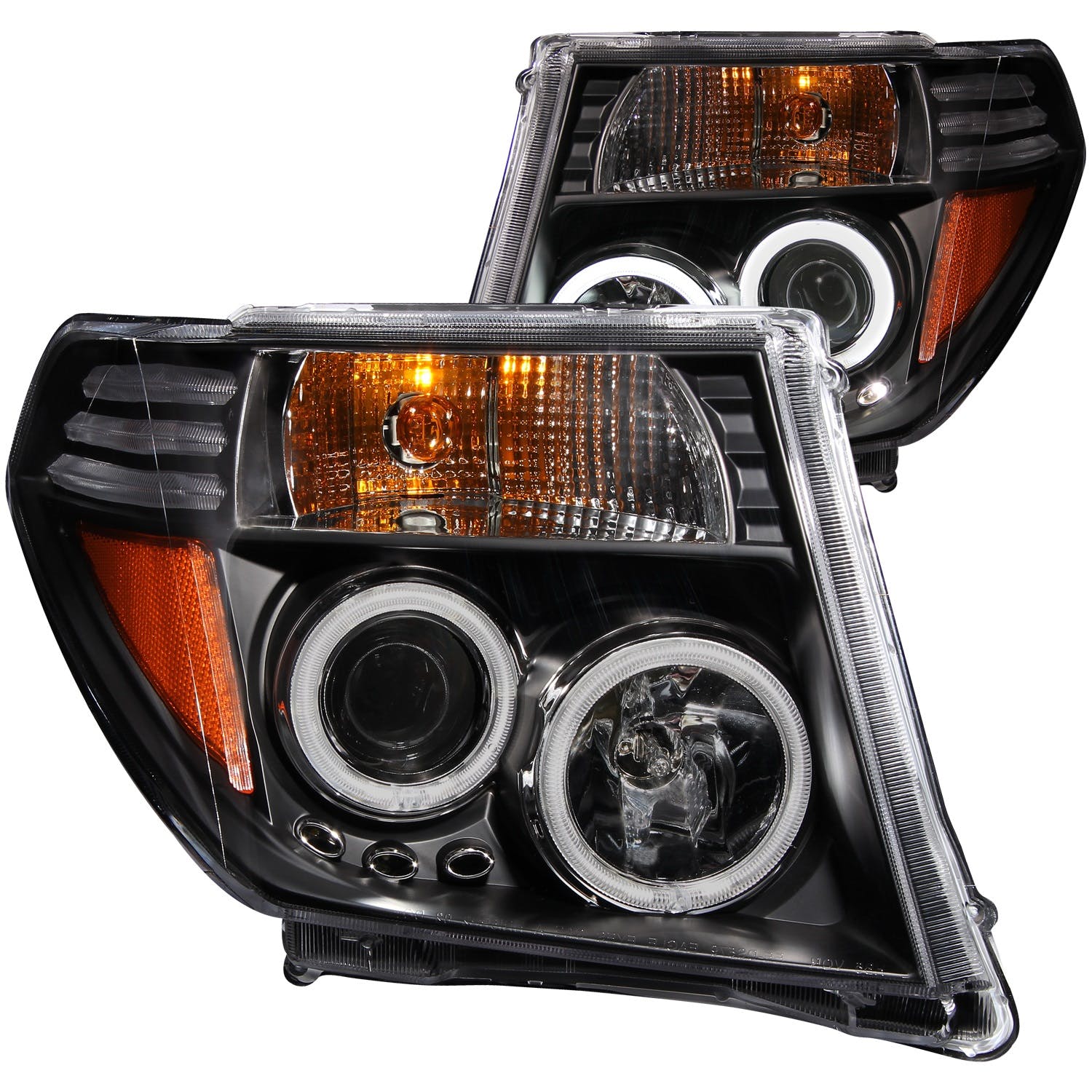 AnzoUSA 111111 Projector Headlights with Halo Black