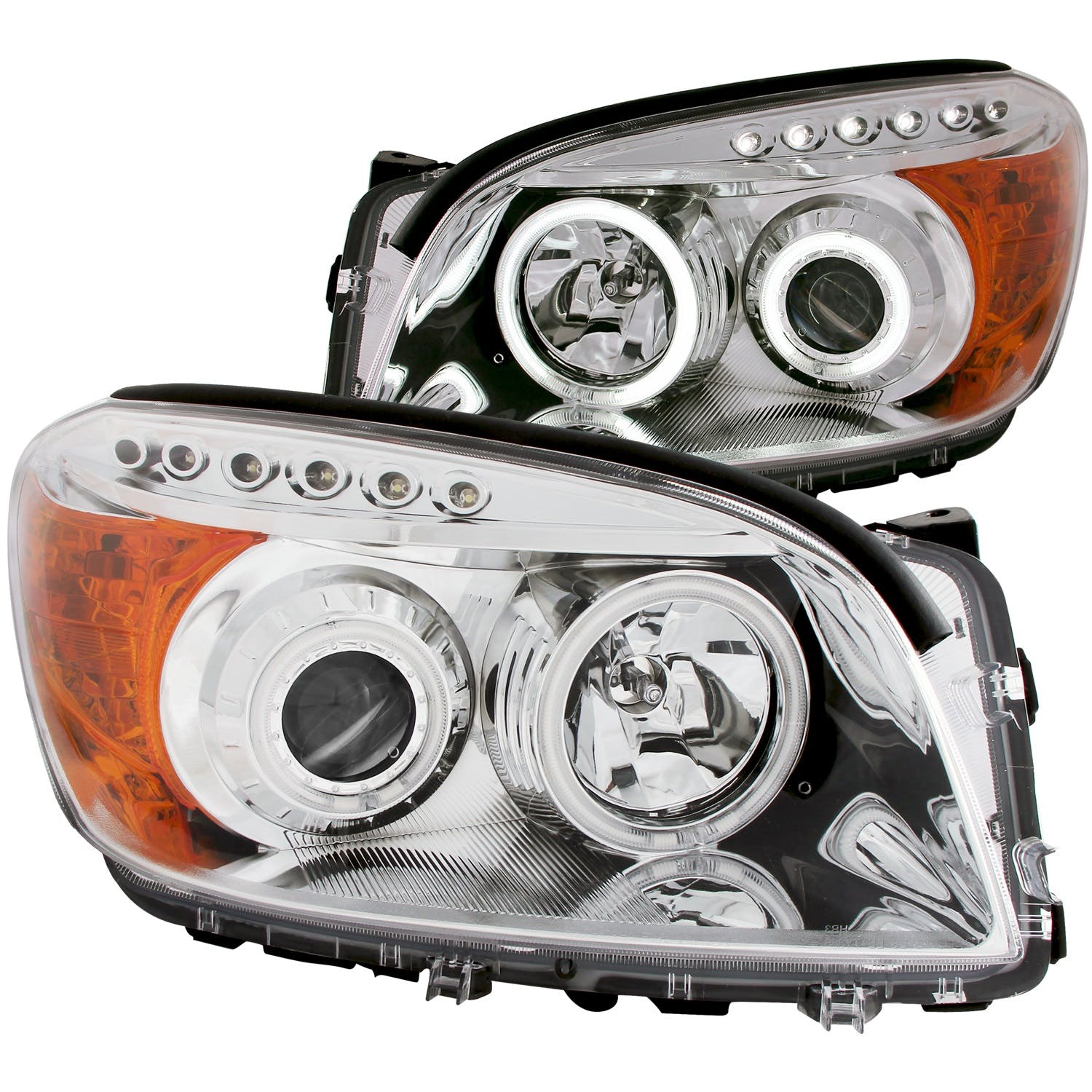 AnzoUSA 111121 Projector Headlights with Halo Chrome (SMD LED)