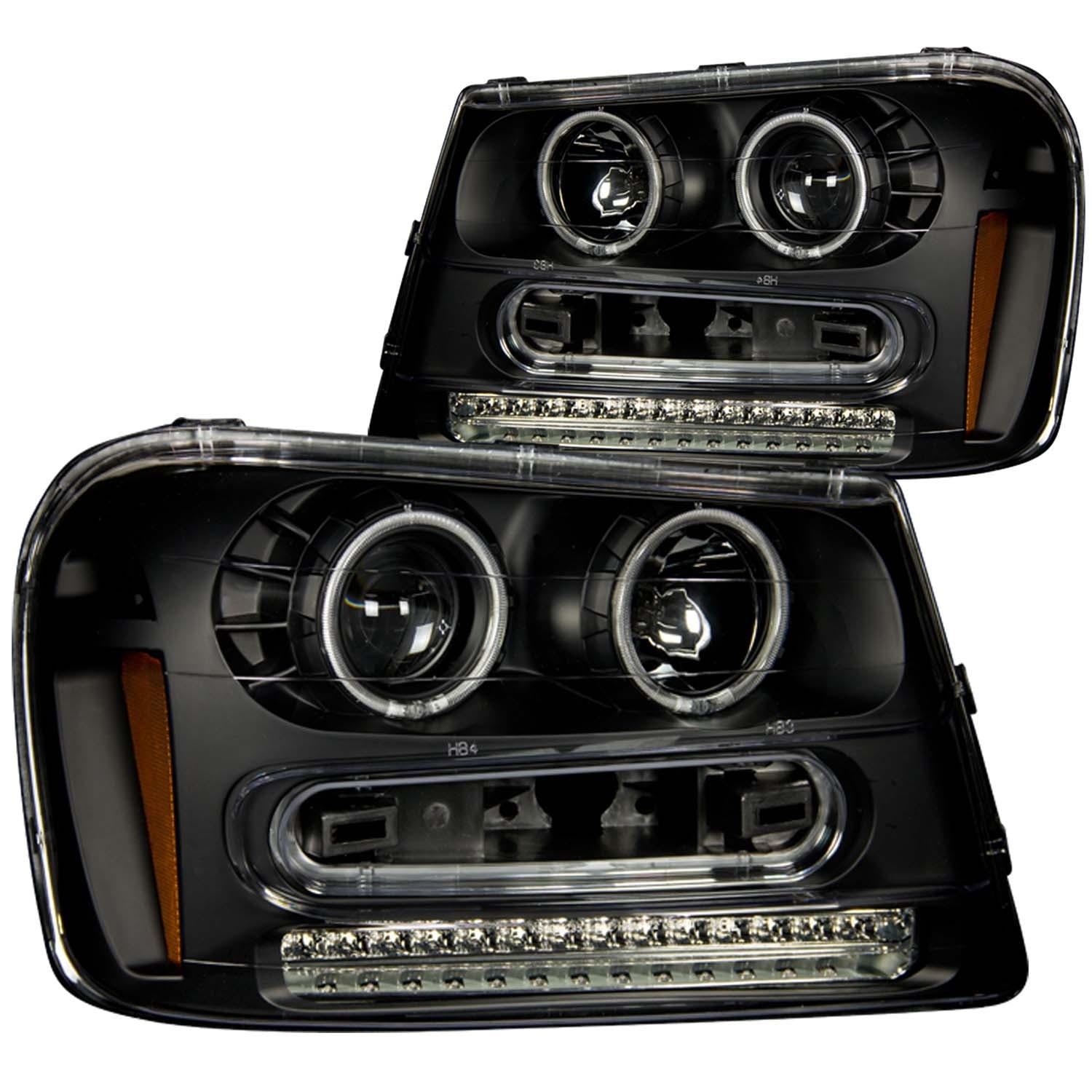 AnzoUSA 111127 Projector Headlights with Halo Black
