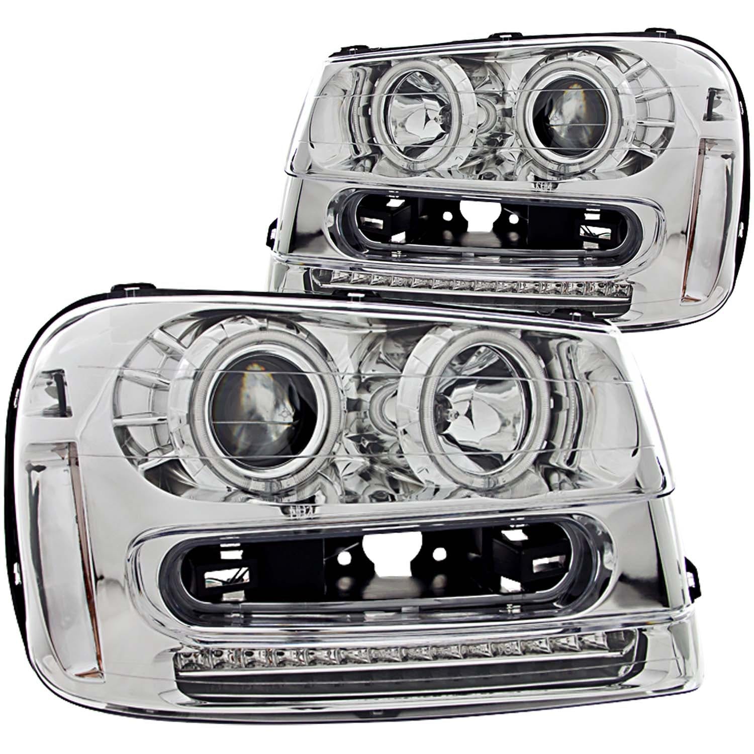 AnzoUSA 111131 Projector Headlights with Halo Chrome