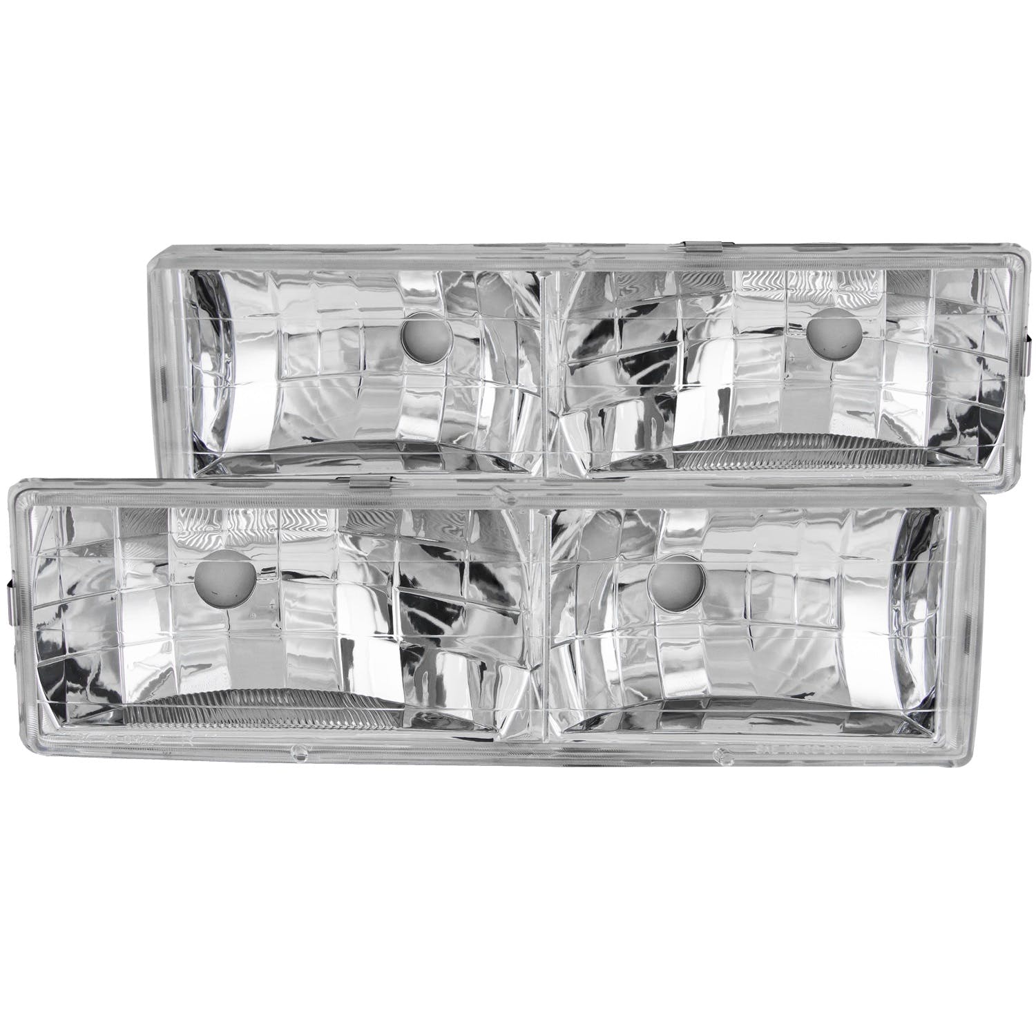 AnzoUSA 111136 Crystal Headlights Chrome without Bulbs