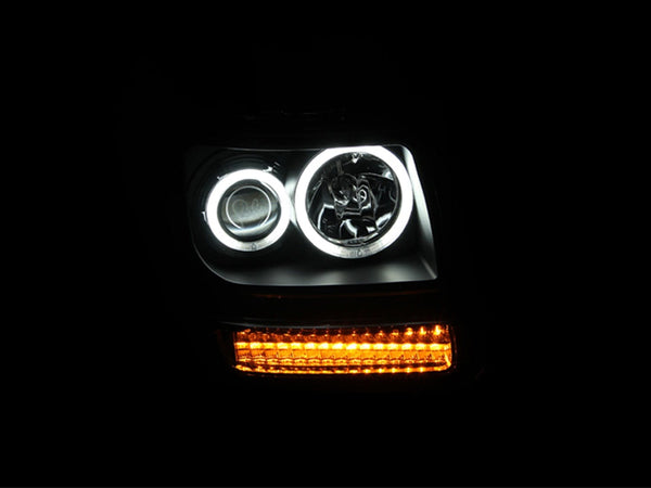 AnzoUSA 111145 Projector Headlights with Halo Black (SMD LED) G2