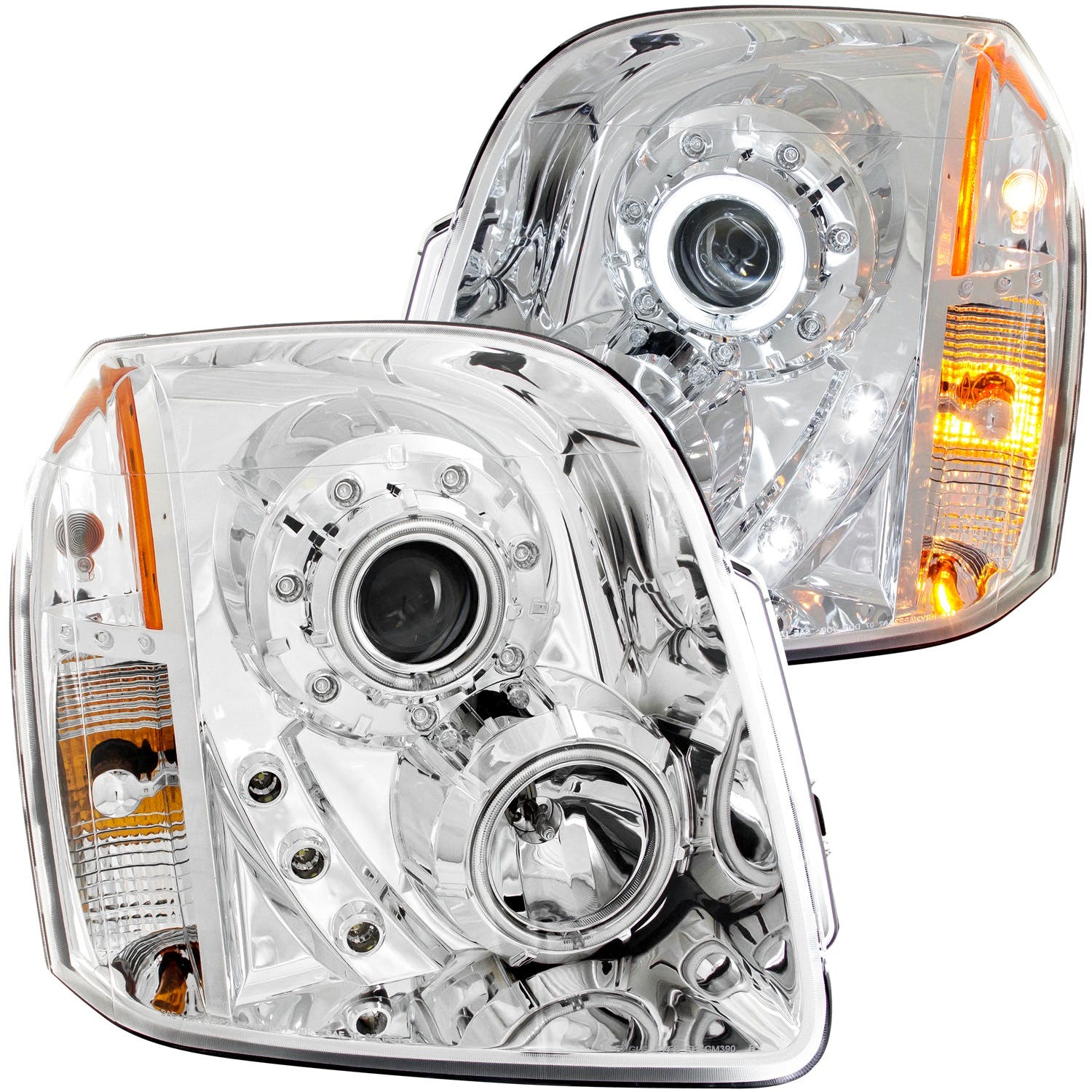 AnzoUSA 111147 Projector Headlights with Halo Chrome (SMD LED)