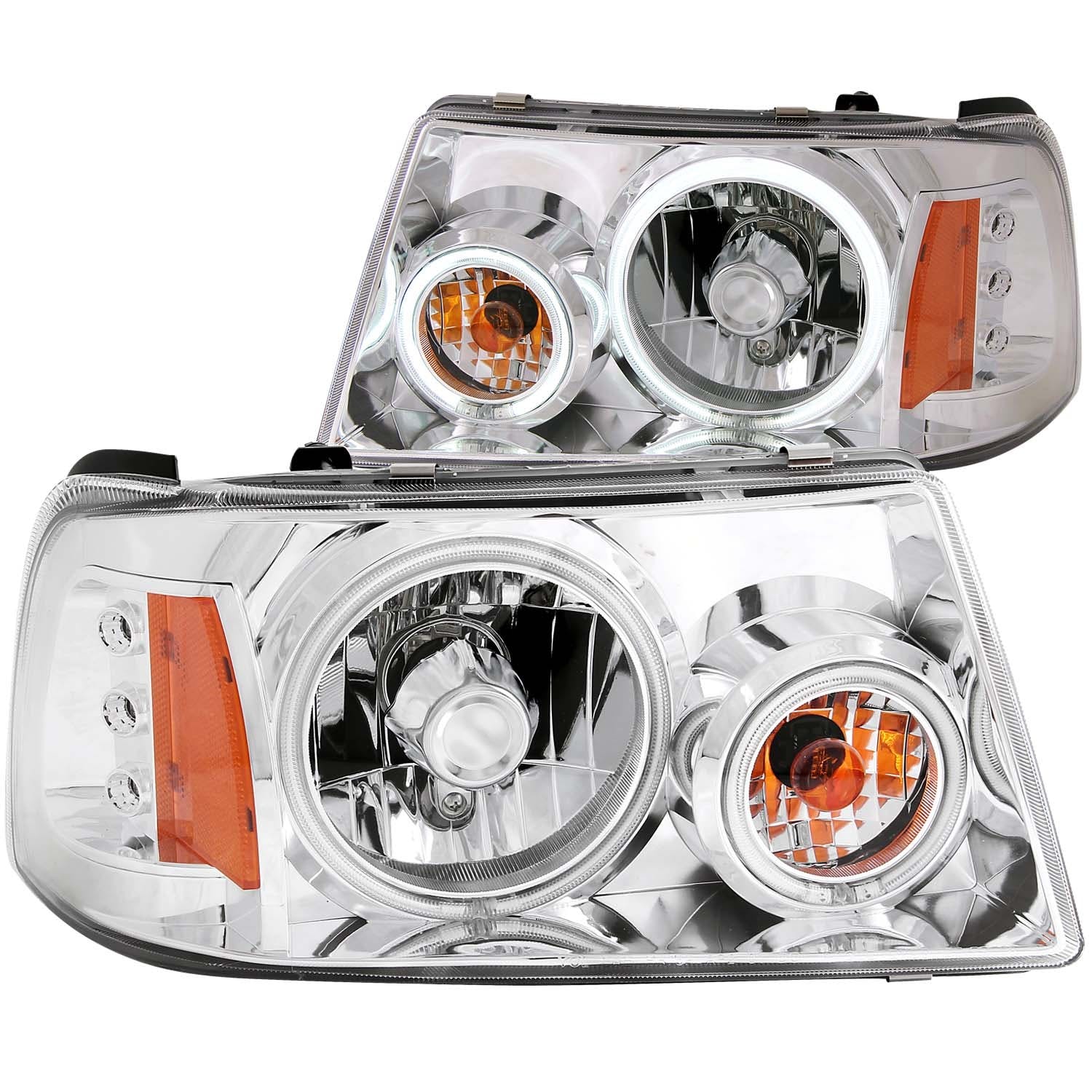 AnzoUSA 111151 Crystal Headlights with Halo Chrome (SMD LED) 1 pc
