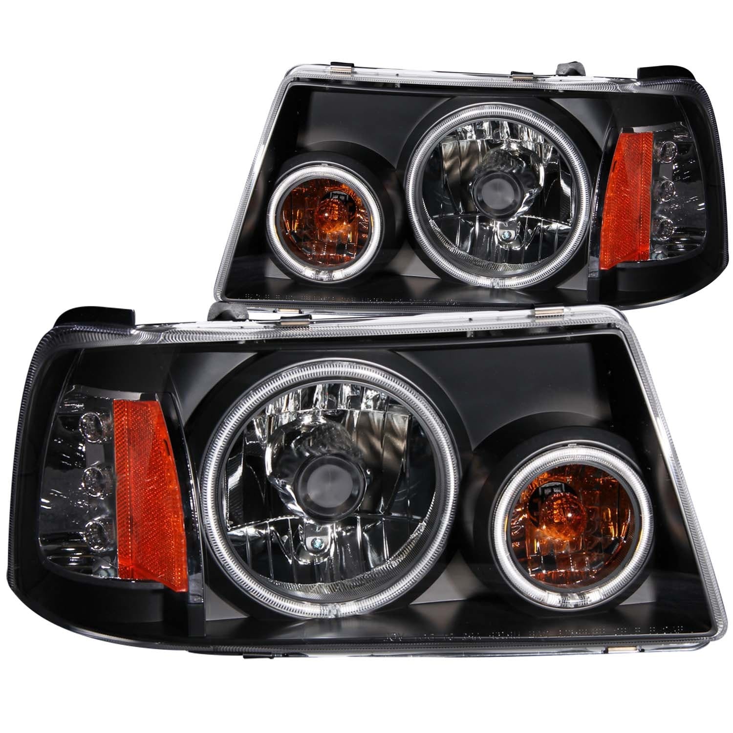 AnzoUSA 111152 Crystal Headlights with Halo Black (SMD LED) 1 pc