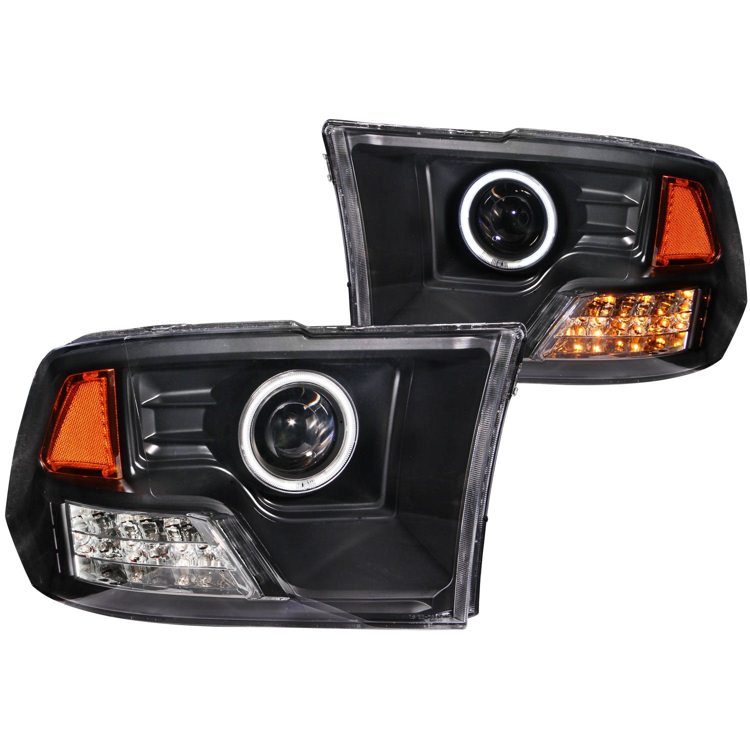 AnzoUSA 111159 Projector Headlights with Halo Black (SMD LED)