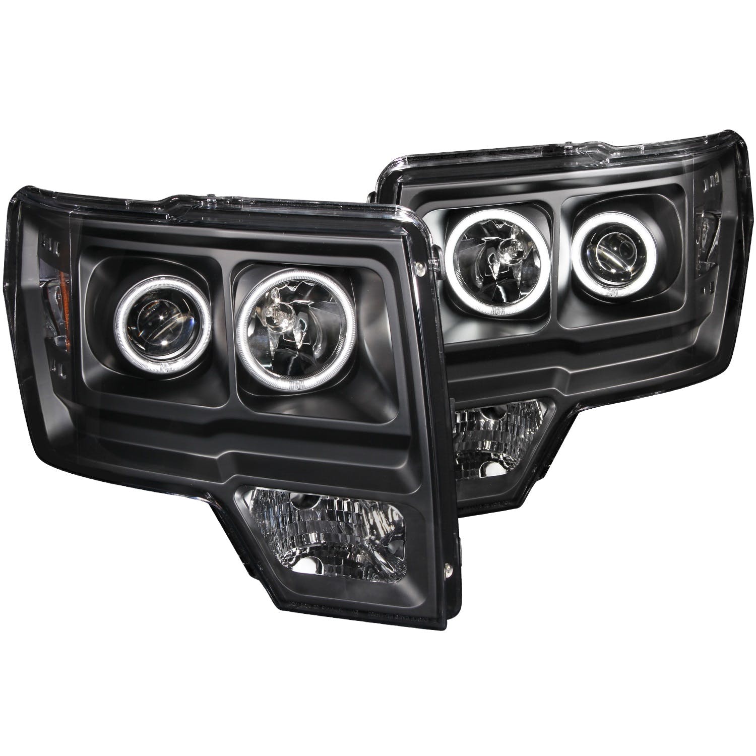 AnzoUSA 111161 Projector Headlights with Halo Black (SMD LED)