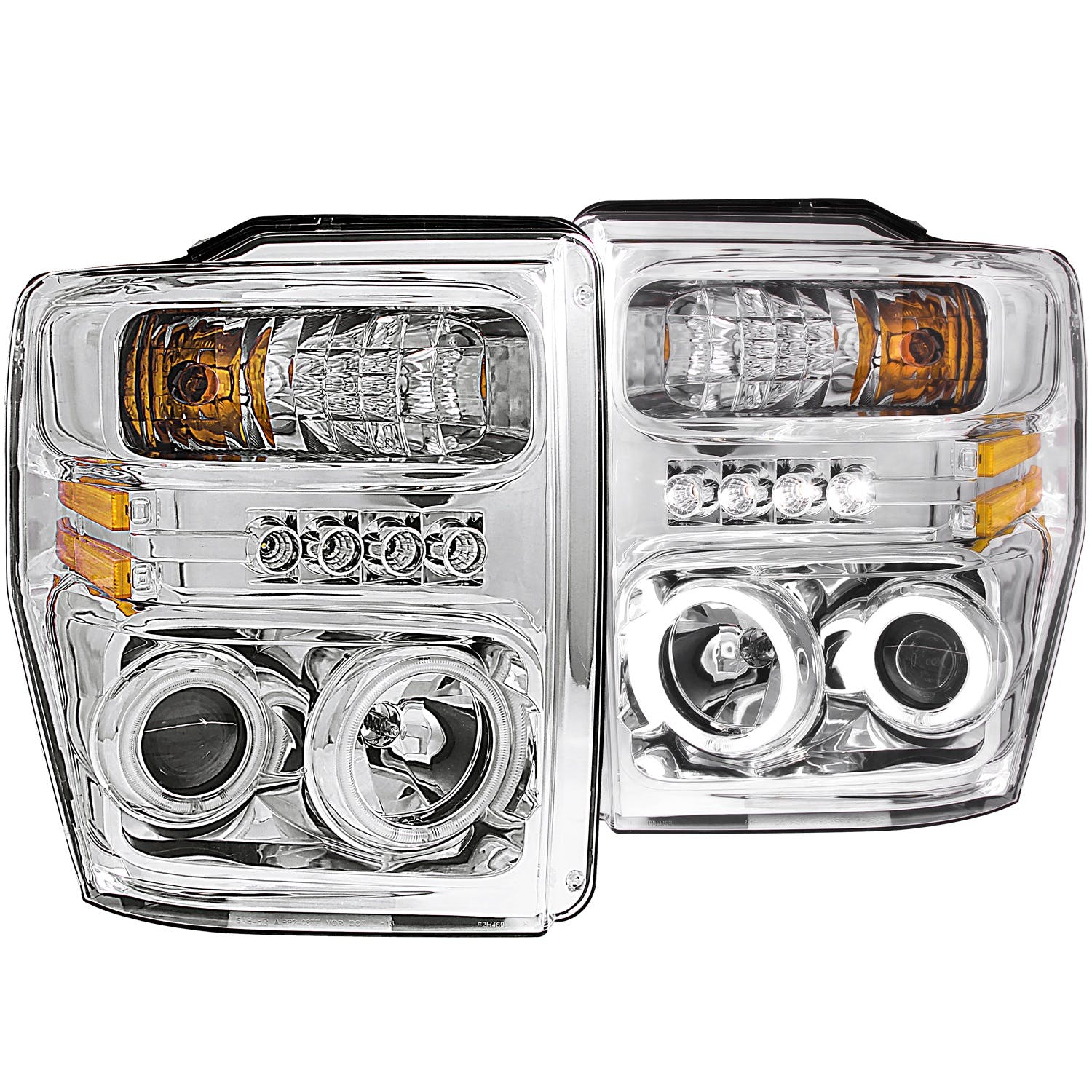 AnzoUSA 111167 Projector Headlights with Halo Chrome (SMD LED)