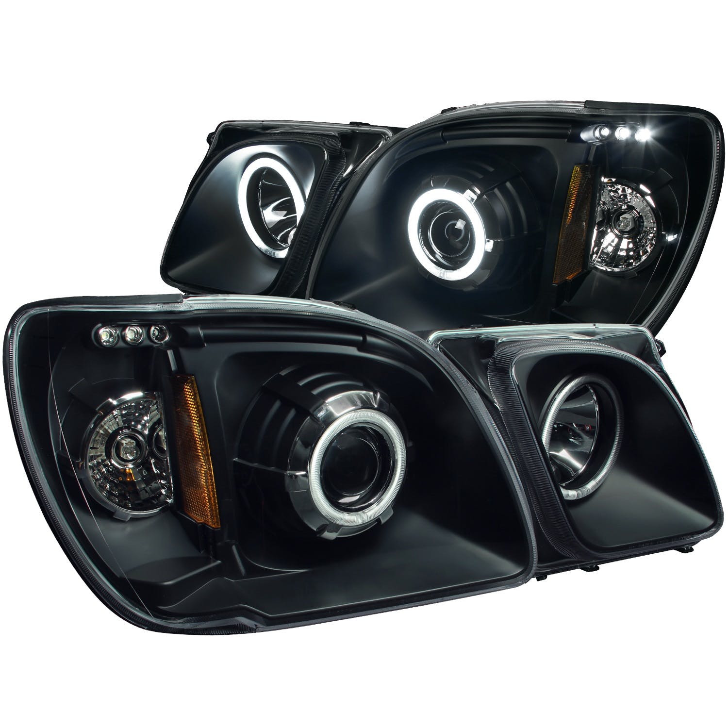 AnzoUSA 111170 Projector Headlights with Halo Black (SMD LED)