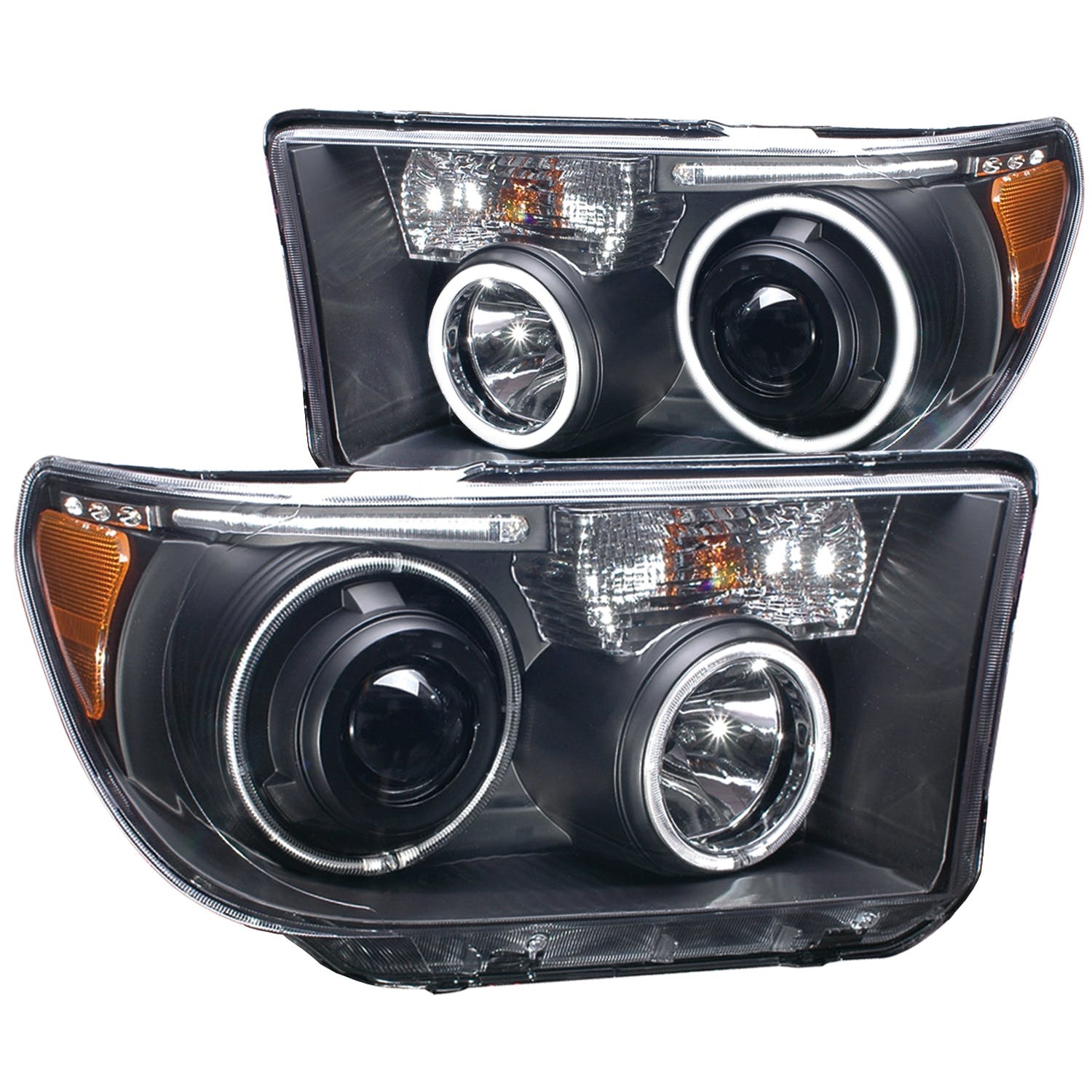 AnzoUSA 111174 Projector Headlights with Halo Black (SMD LED)