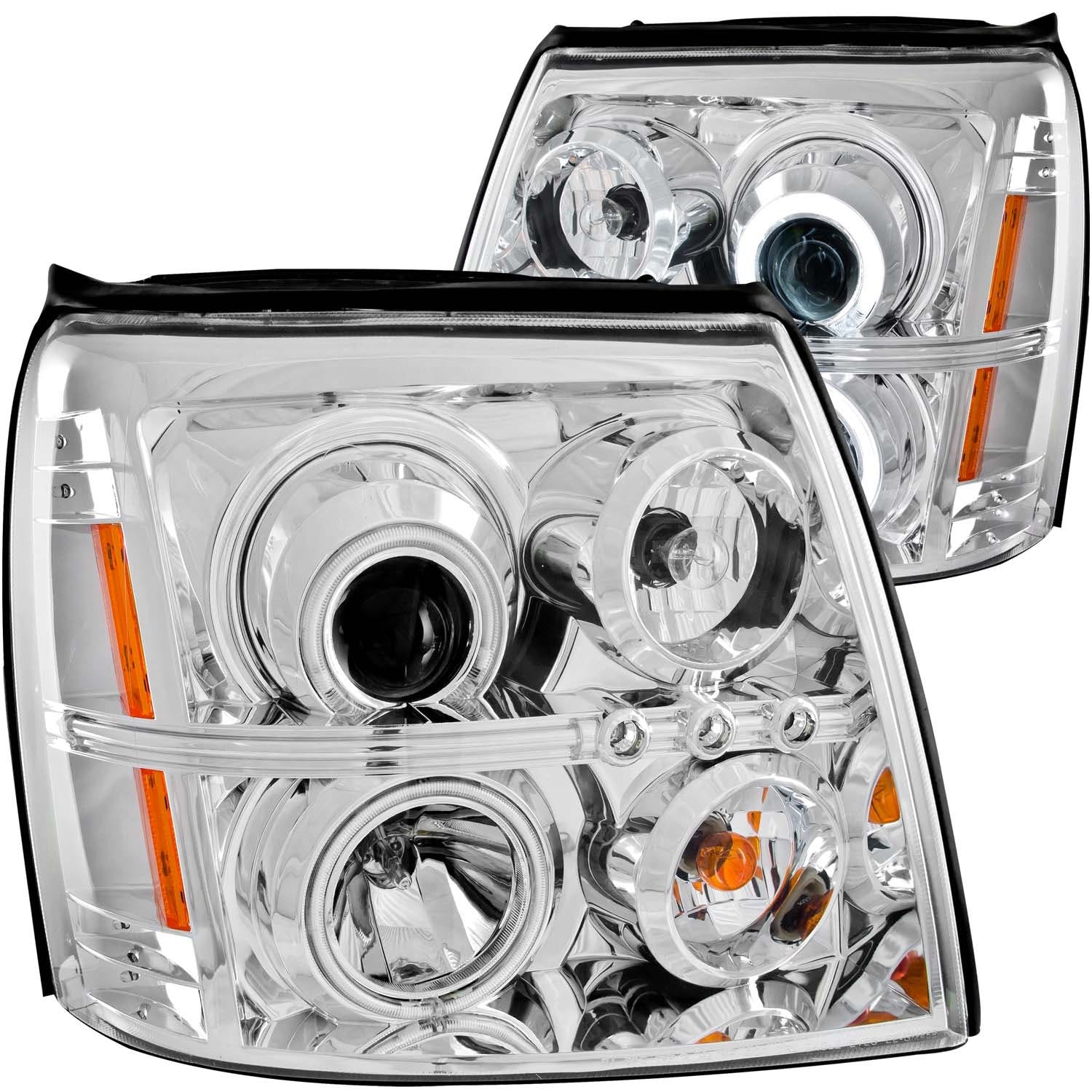 AnzoUSA 111176 Projector Headlights with Halo Chrome (SMD LED) (HID Compatible)