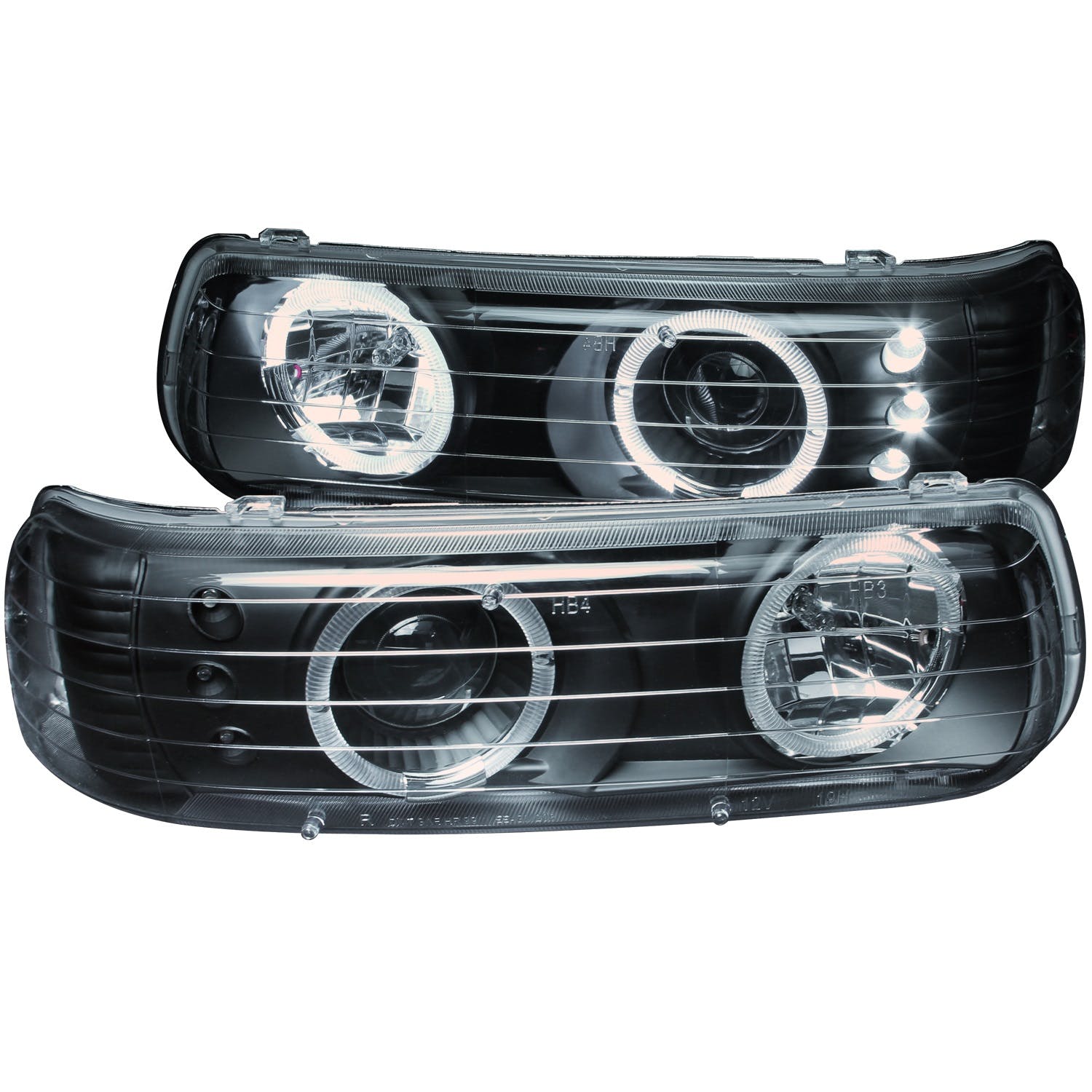 AnzoUSA 111189 Projector Headlights with Halo Black