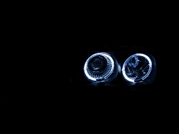 AnzoUSA 111192 Projector Headlights with Halo Black