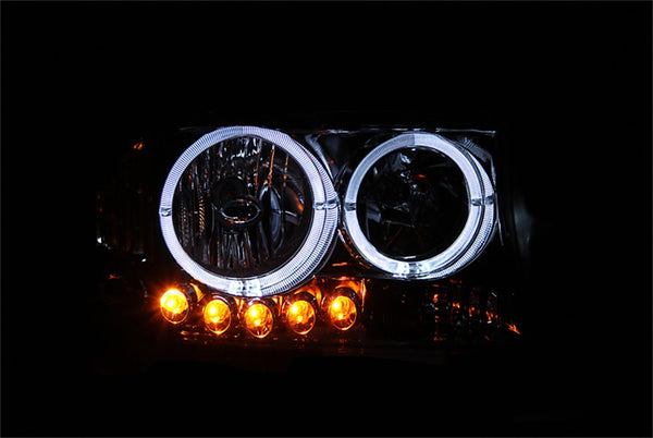 AnzoUSA 111193 Projector Headlights with Halo Chrome 1 pc