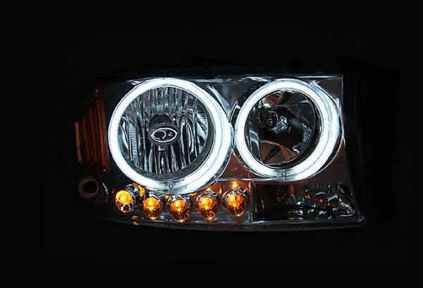 AnzoUSA 111194 Projector Headlights with Halo Black 1 pc