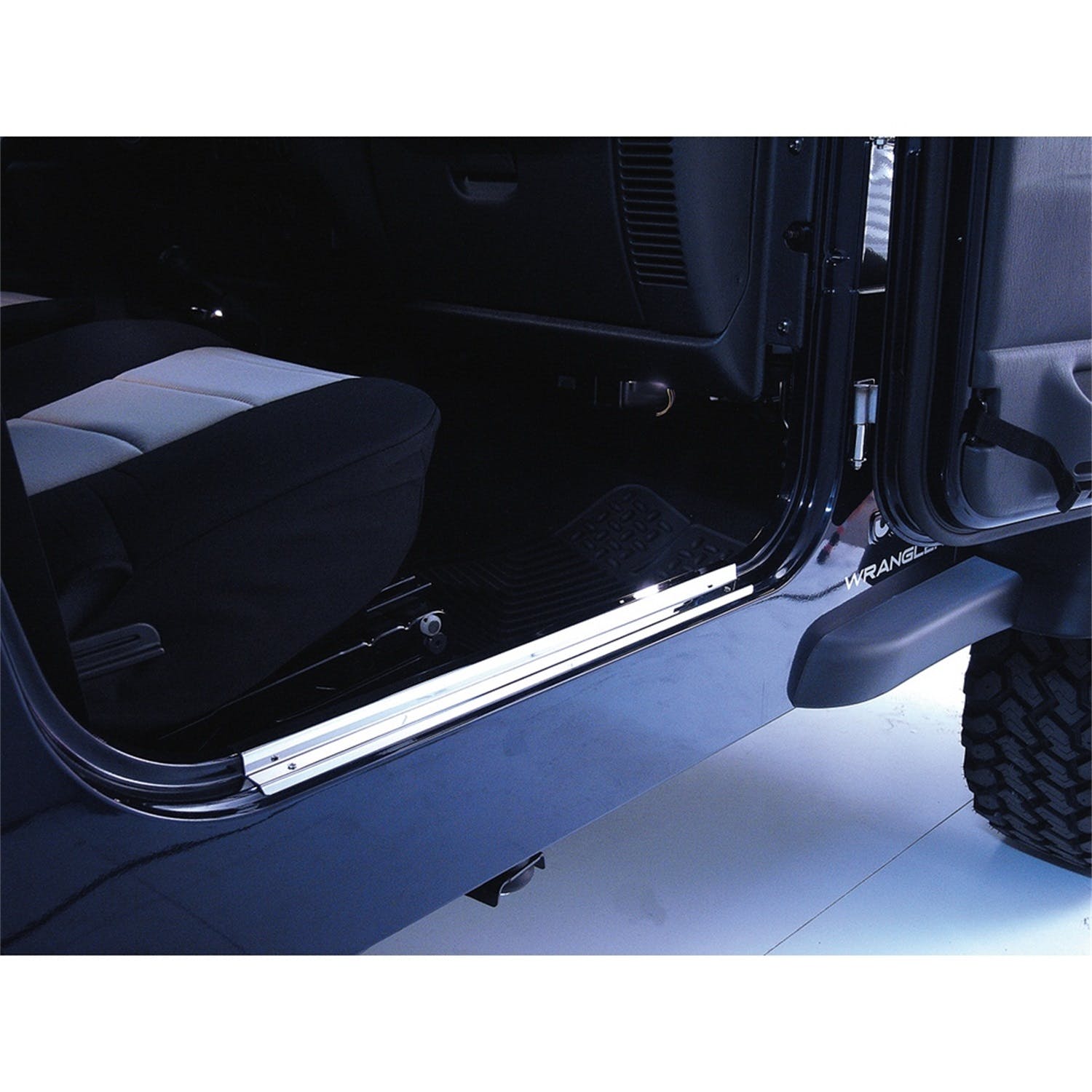 Rugged Ridge 11119.03 Door Entry Guards; Stainless Steel; 97-06 Jeep Wrangler TJ