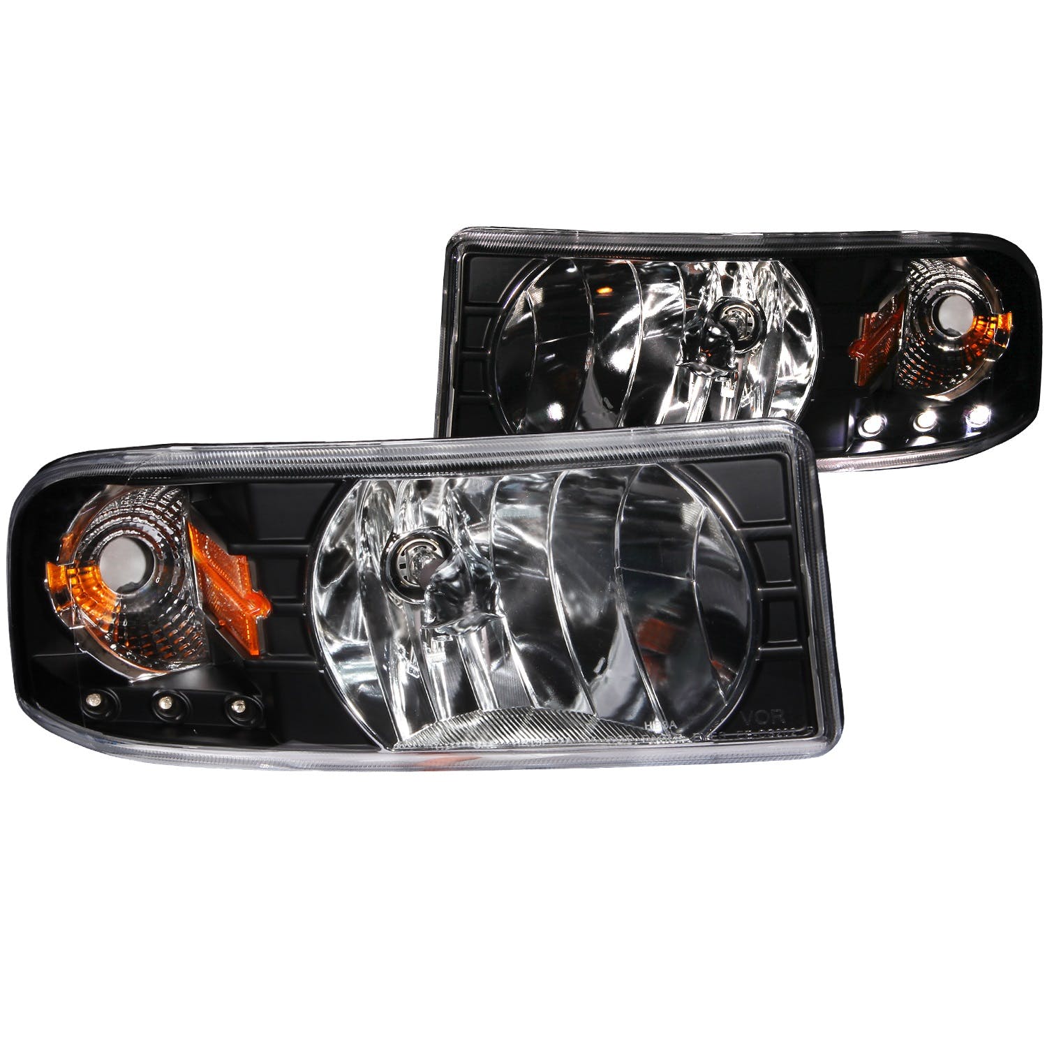AnzoUSA 111205 Crystal Headlights Black with LED