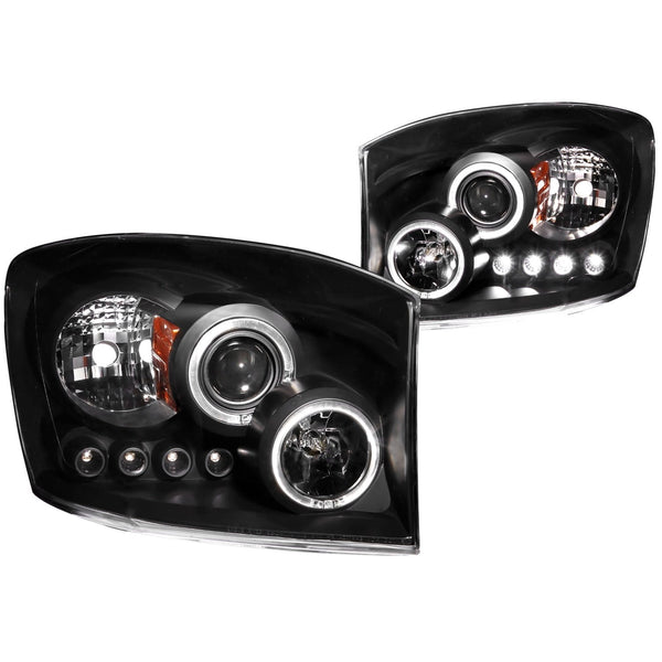 AnzoUSA 111209 Projector Headlights with Halo Black