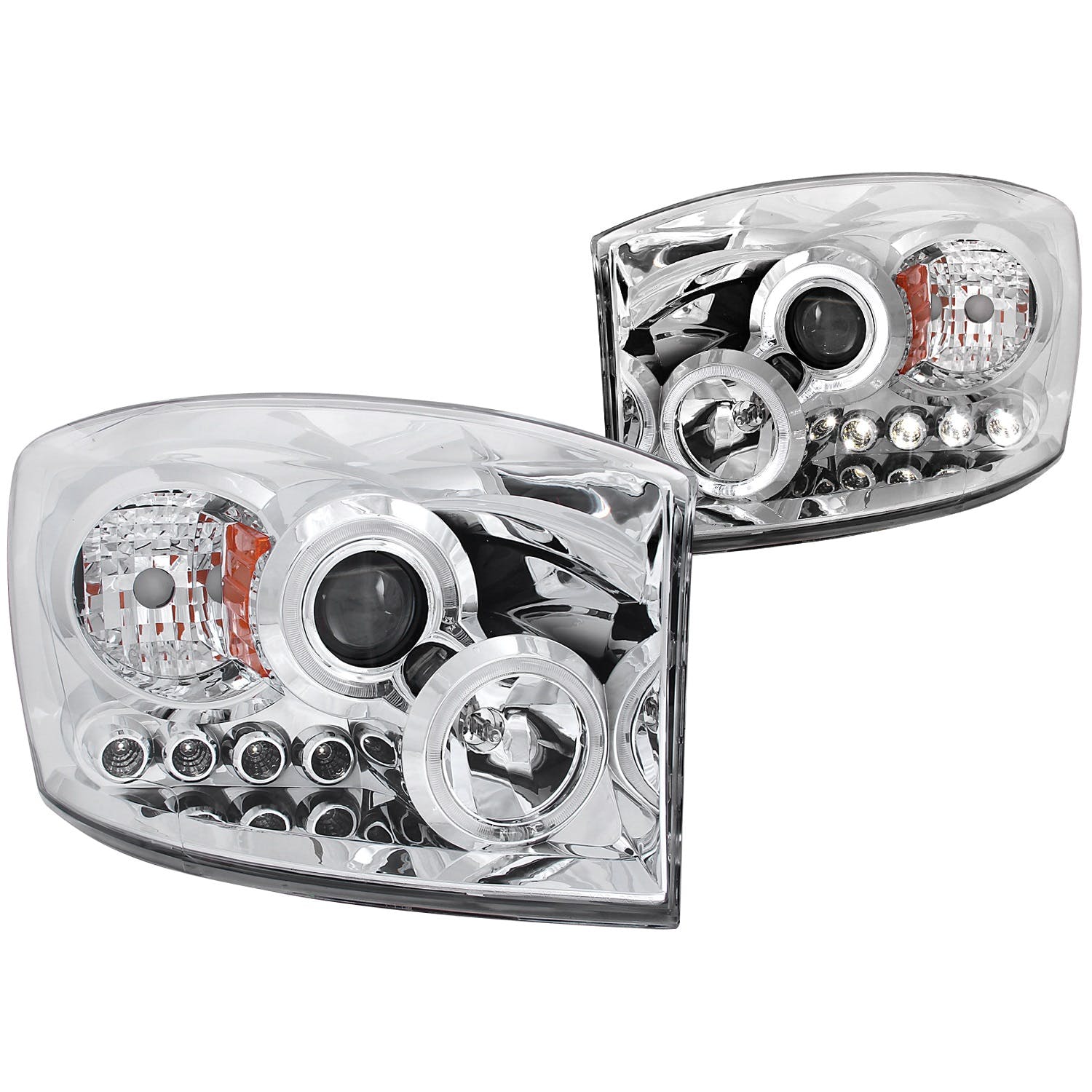 AnzoUSA 111210 Projector Headlights with Halo Chrome