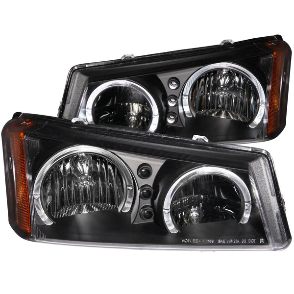 AnzoUSA 111212 Crystal Headlights with Halo Black