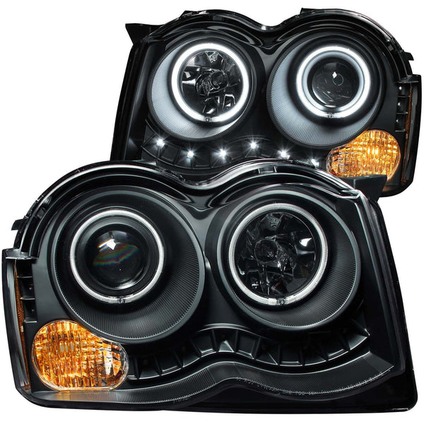 AnzoUSA 111213 Projector Headlights with Halo Black (SMD LED)