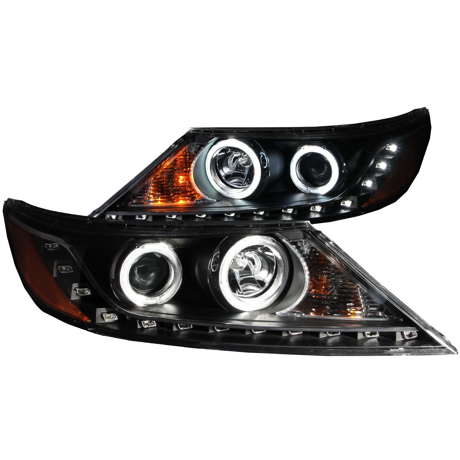 AnzoUSA 111248 Projector Headlights with Halo Black (SMD LED)