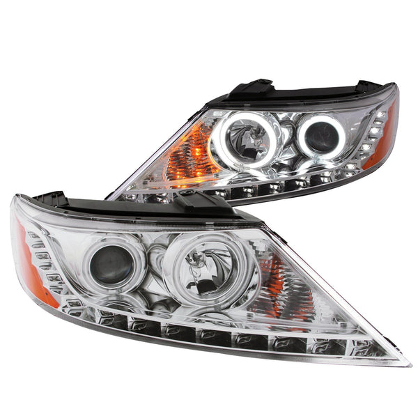 AnzoUSA 111249 Projector Headlights with Halo Chrome (SMD LED)