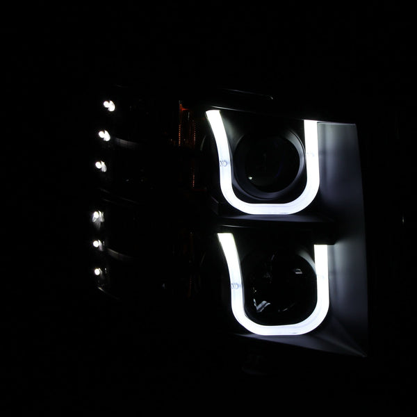 AnzoUSA 111281 Projector Headlights with U-Bar Black