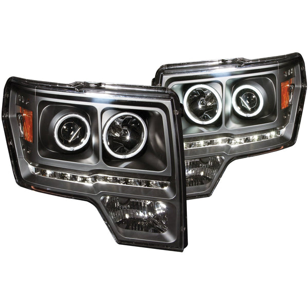 AnzoUSA 111298 Projector Headlights with Halo Black (SMD LED) G2