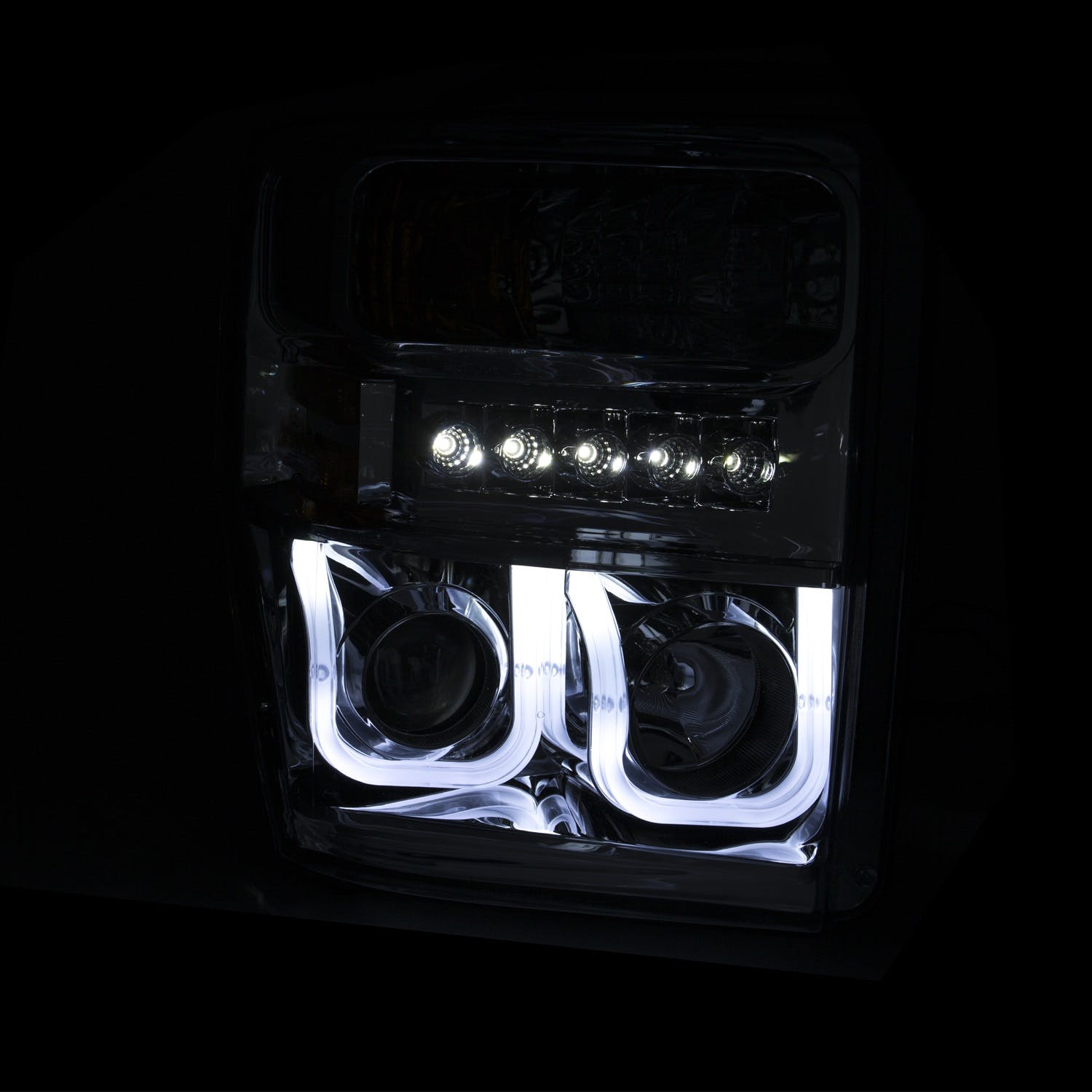 AnzoUSA 111305 Projector Headlights with U-Bar Black