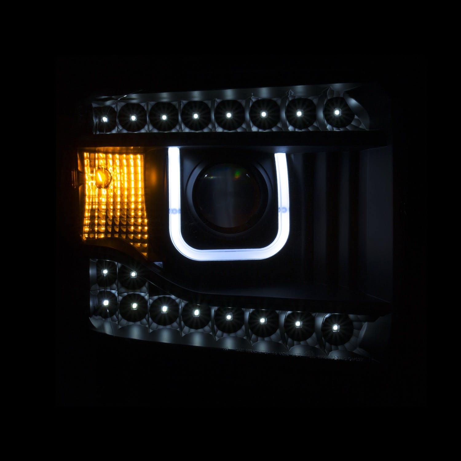 AnzoUSA 111316 Projector Headlights with U-Bar Black