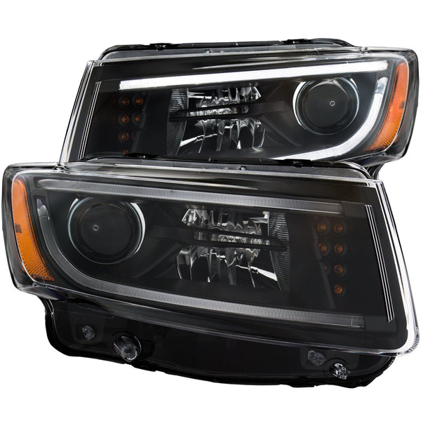 AnzoUSA 111329 Projector Headlights with Plank Style Design Black