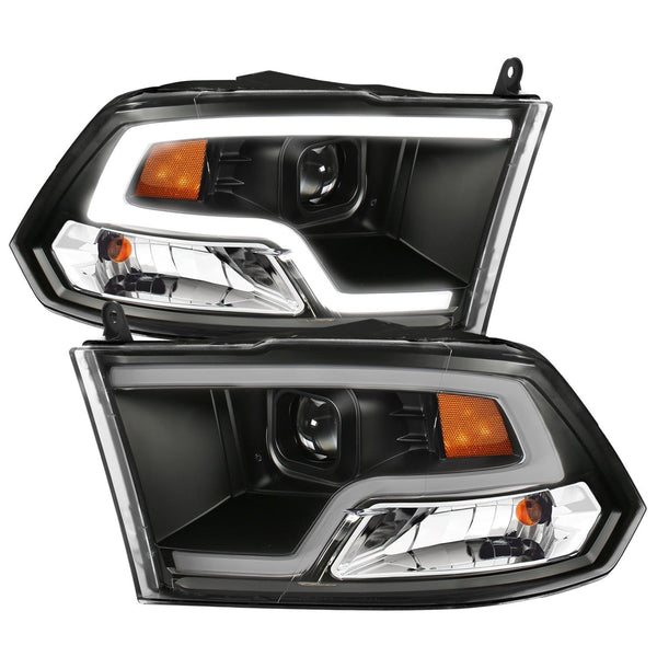 AnzoUSA 111404 Projector Headlights Plank Style Design Black with Halo