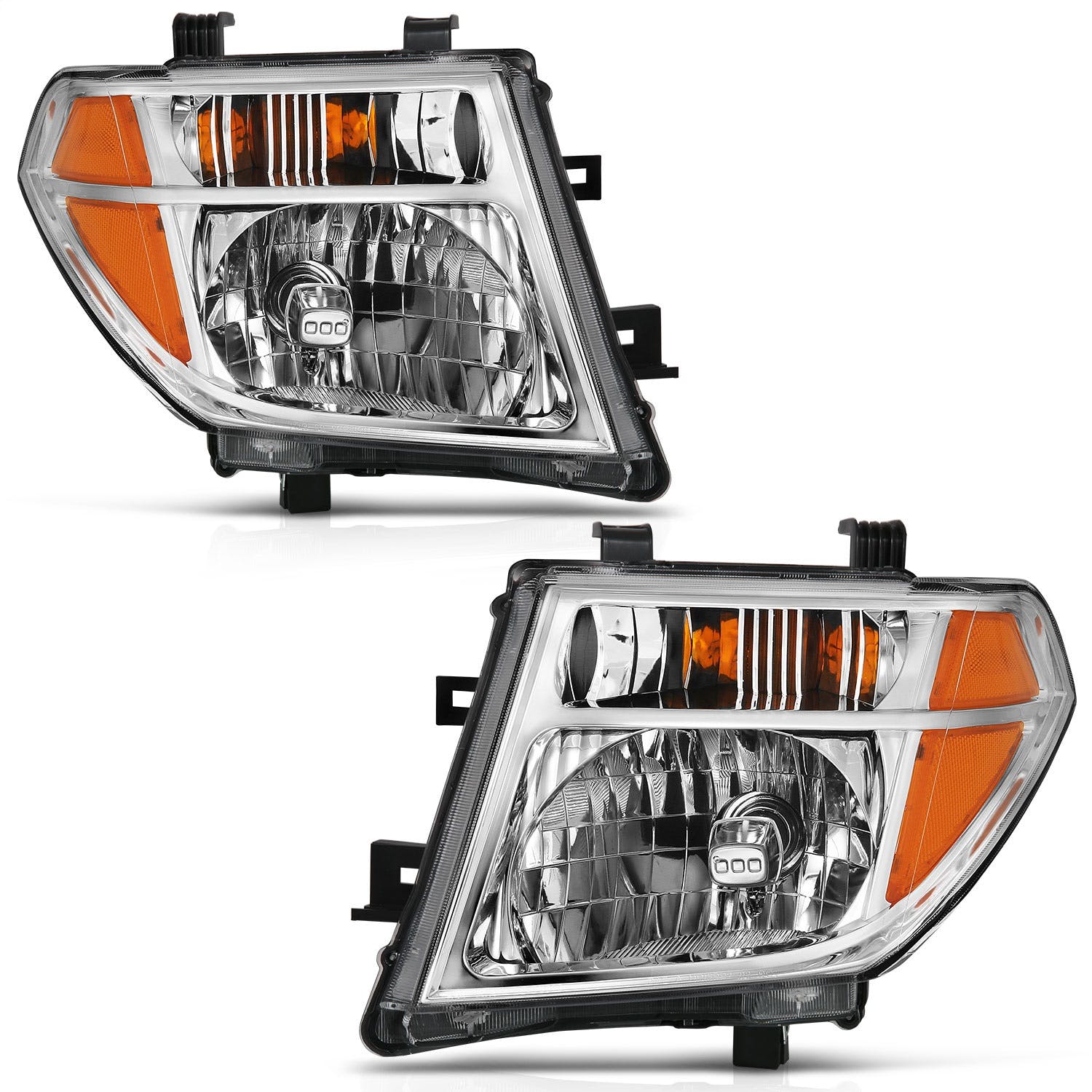 AnzoUSA 111463 Crystal Headlight Chrome Amber (OE Replacement)