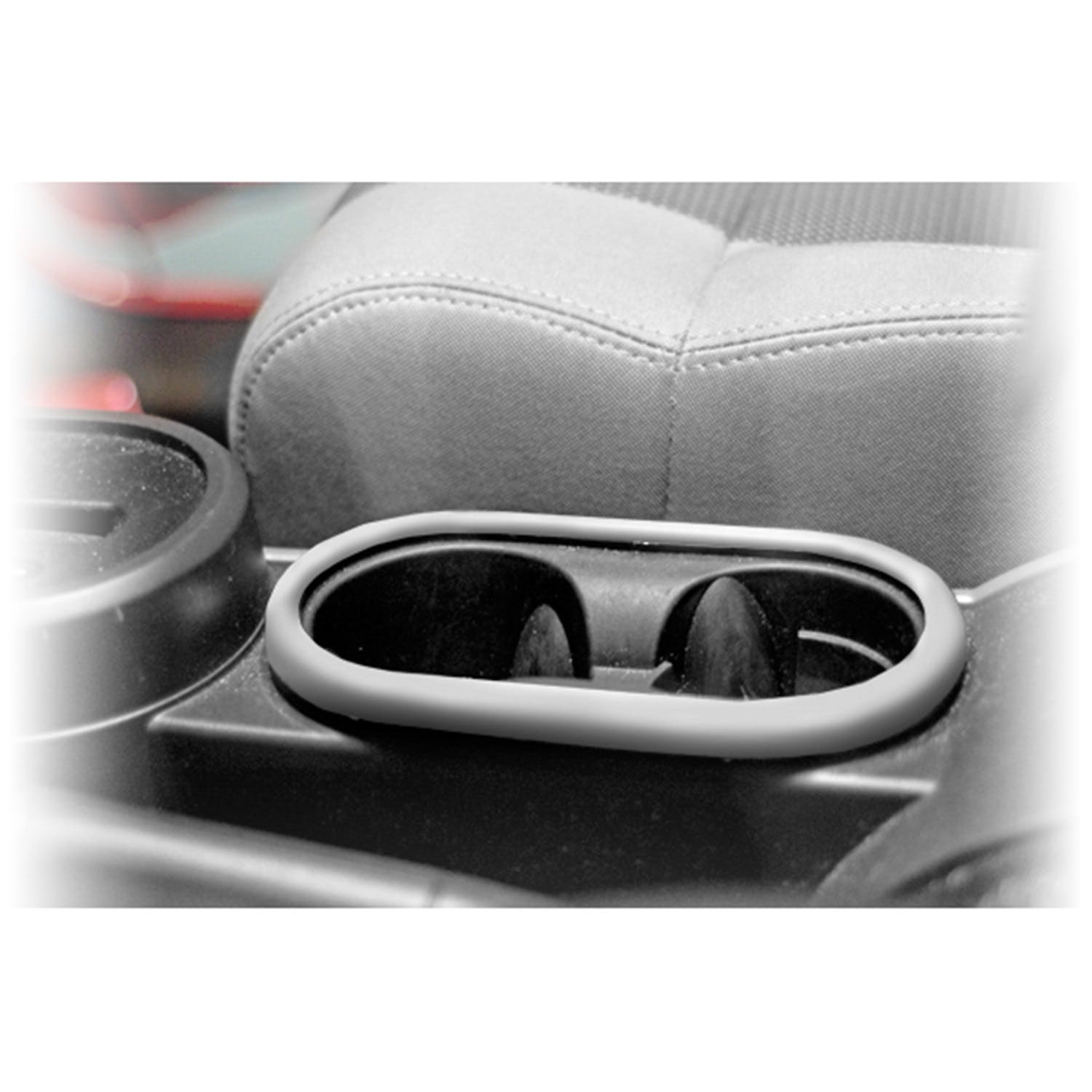 Rugged Ridge 11151.13 Front Cup Holder Trim, Brushed Silver